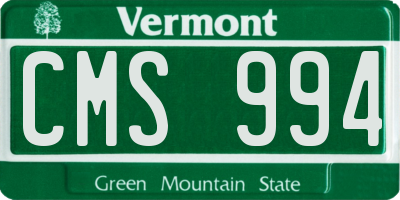 VT license plate CMS994
