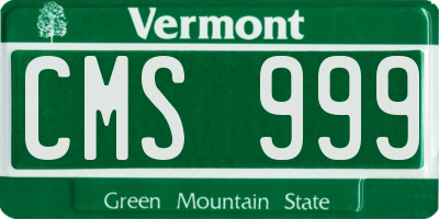 VT license plate CMS999
