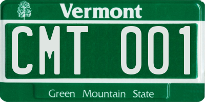 VT license plate CMT001