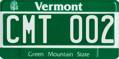 VT license plate CMT002