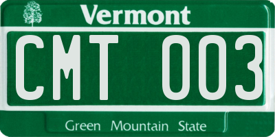 VT license plate CMT003