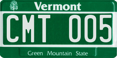 VT license plate CMT005