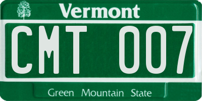 VT license plate CMT007