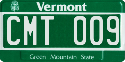 VT license plate CMT009