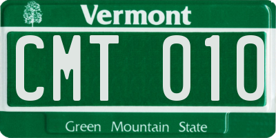 VT license plate CMT010