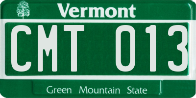VT license plate CMT013