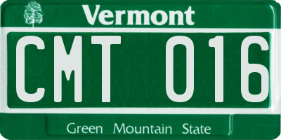 VT license plate CMT016