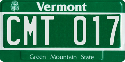 VT license plate CMT017