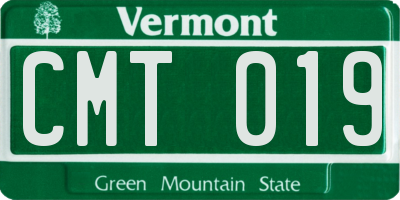 VT license plate CMT019