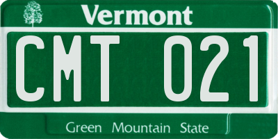 VT license plate CMT021