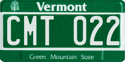 VT license plate CMT022