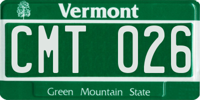 VT license plate CMT026