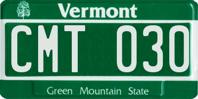 VT license plate CMT030