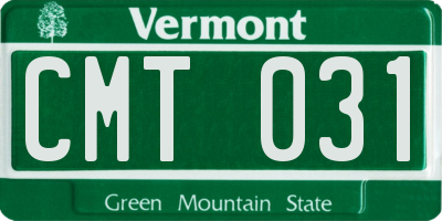 VT license plate CMT031
