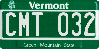 VT license plate CMT032