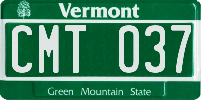 VT license plate CMT037