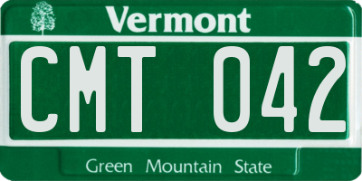 VT license plate CMT042