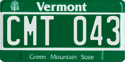VT license plate CMT043