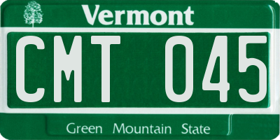 VT license plate CMT045