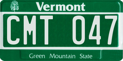 VT license plate CMT047