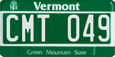 VT license plate CMT049