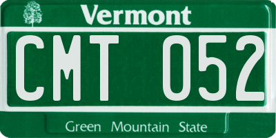 VT license plate CMT052