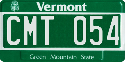 VT license plate CMT054
