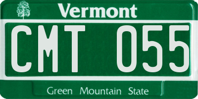 VT license plate CMT055