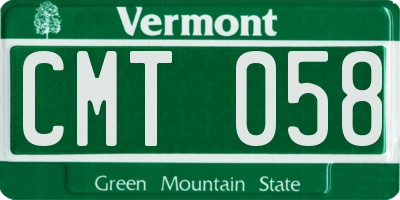 VT license plate CMT058