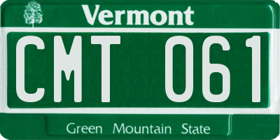 VT license plate CMT061