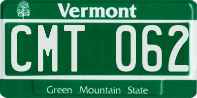 VT license plate CMT062
