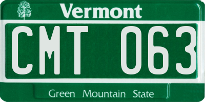 VT license plate CMT063