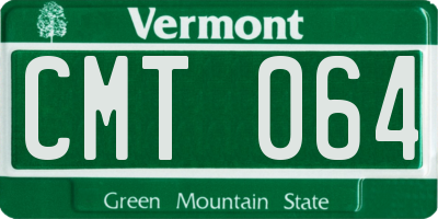 VT license plate CMT064