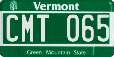 VT license plate CMT065