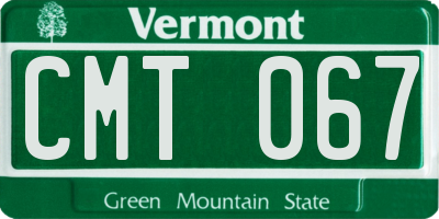VT license plate CMT067
