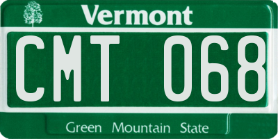 VT license plate CMT068