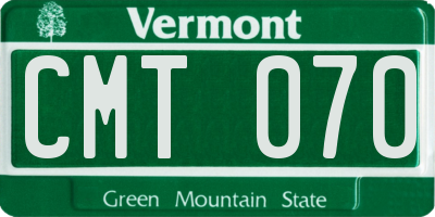 VT license plate CMT070