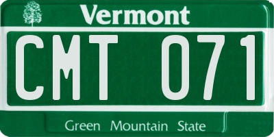 VT license plate CMT071