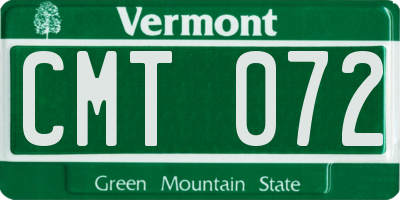 VT license plate CMT072