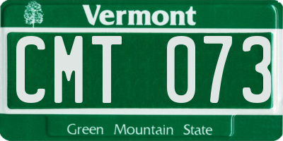 VT license plate CMT073