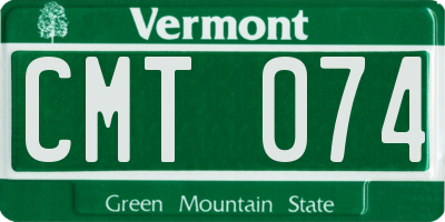 VT license plate CMT074