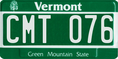 VT license plate CMT076