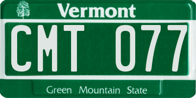 VT license plate CMT077