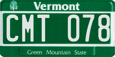 VT license plate CMT078