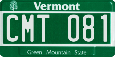 VT license plate CMT081