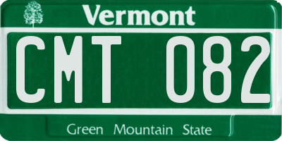 VT license plate CMT082