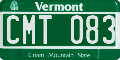 VT license plate CMT083