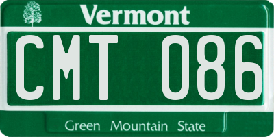 VT license plate CMT086