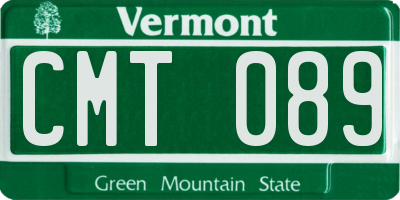 VT license plate CMT089