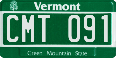 VT license plate CMT091